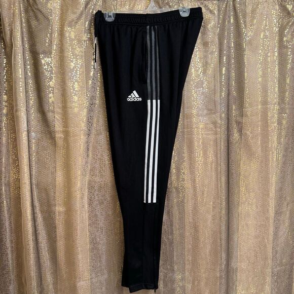 Adidas Aeroready Black Athletic Training Three Stripes Jogger Pants Medium - Picture 1 of 8